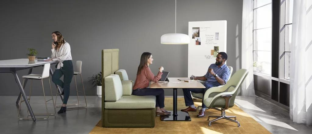 workspace design showing a privacy area
