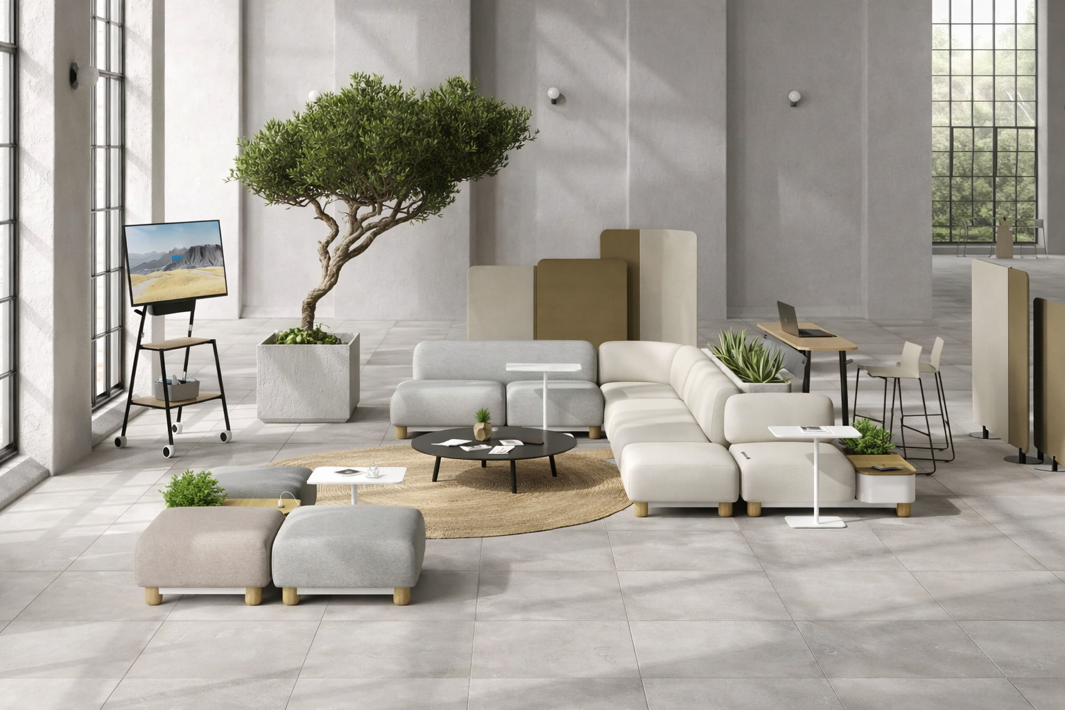 Coalesse SW_1 lounge seating in San Diego collaborative office space — Mobiliti Interiors