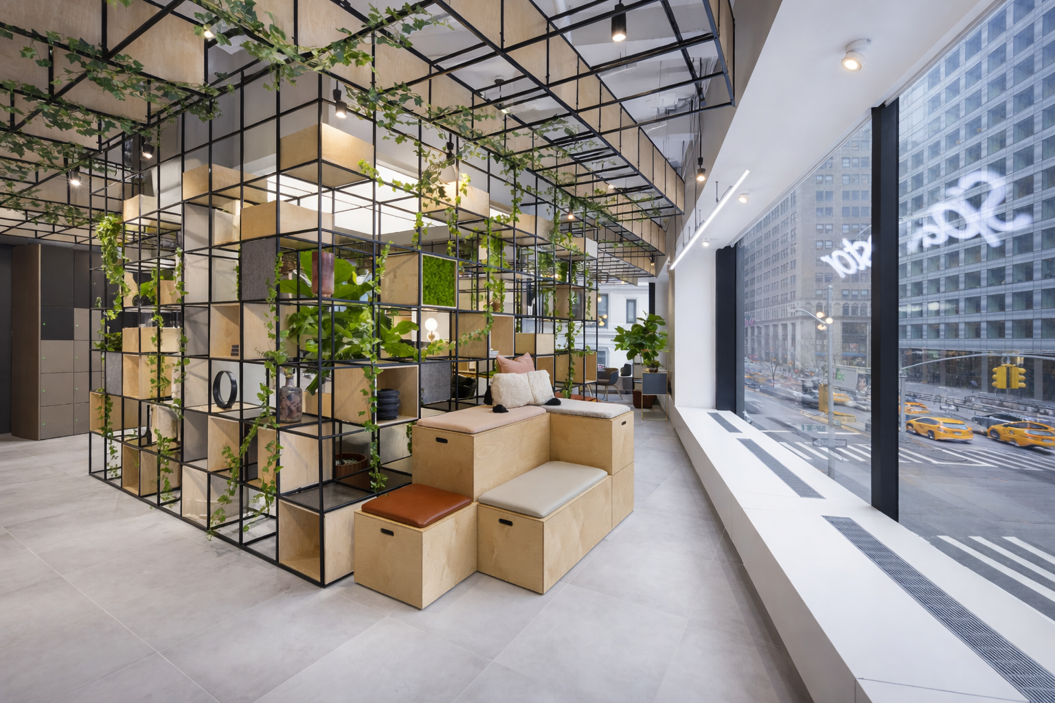Spacestor modular storage and workspace system in modern San Diego office — Mobiliti Interiors